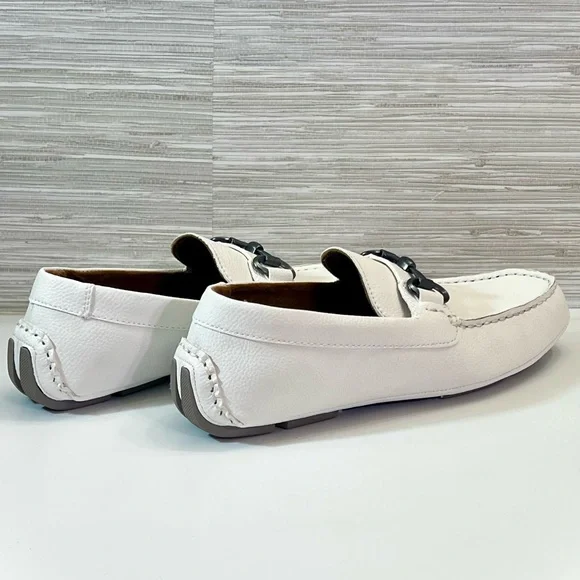 Reaction Kenneth Cole White Slip-On Loafers with Metal Detail Reaction Kenneth Cole White Slip-On Loafers with Metal  main image 2